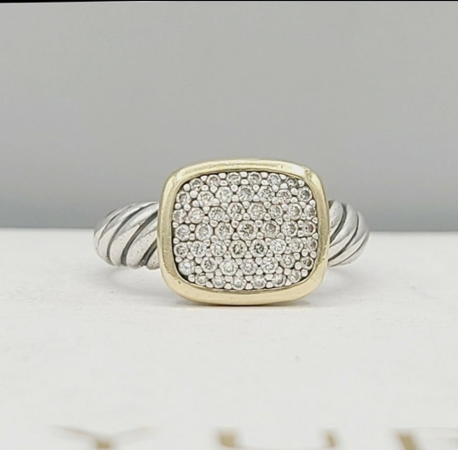 David Yurman Noblesse Ring with Diamonds and Gold