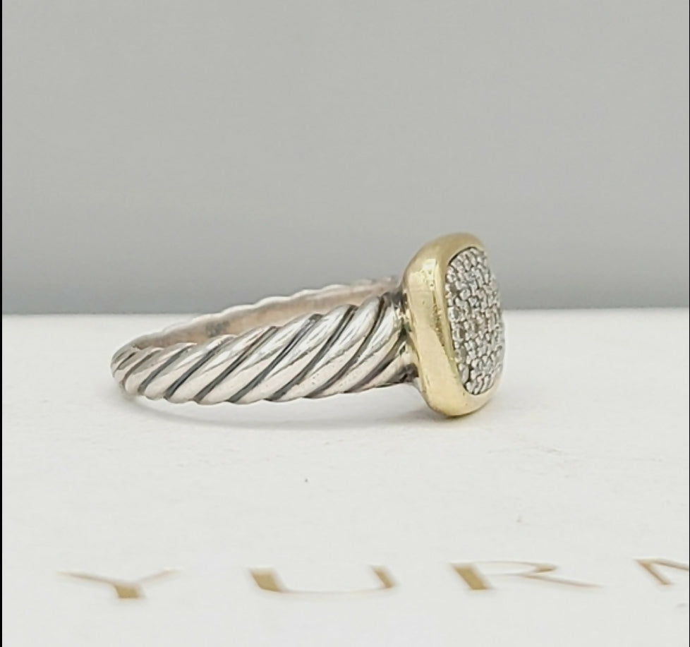 David Yurman Noblesse Ring with Diamonds and Gold