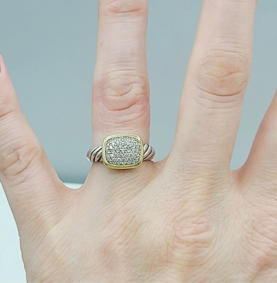 David Yurman Noblesse Ring with Diamonds and Gold