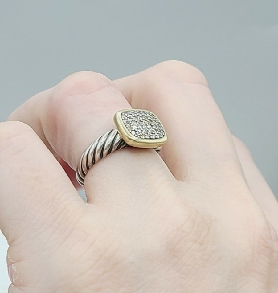David Yurman Noblesse Ring with Diamonds and Gold
