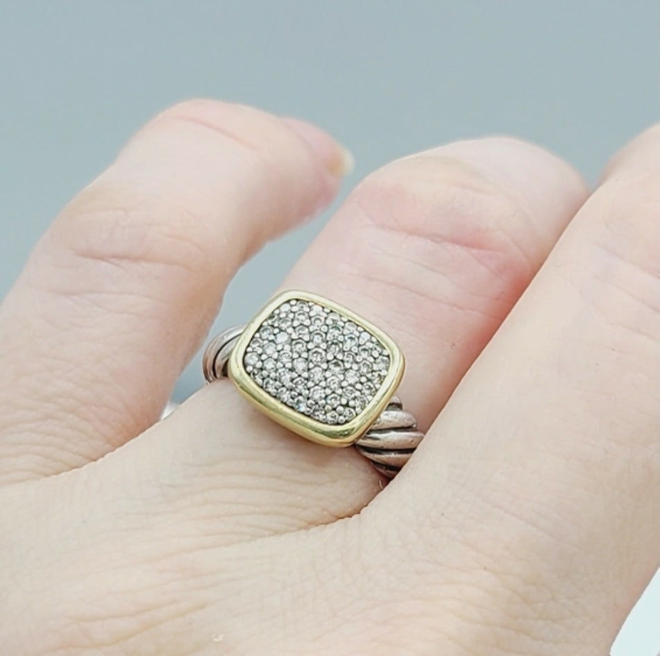 David Yurman Noblesse Ring with Diamonds and Gold
