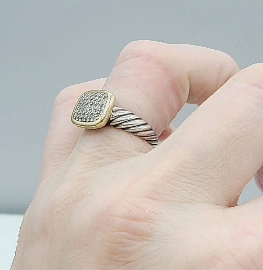 David Yurman Noblesse Ring with Diamonds and Gold