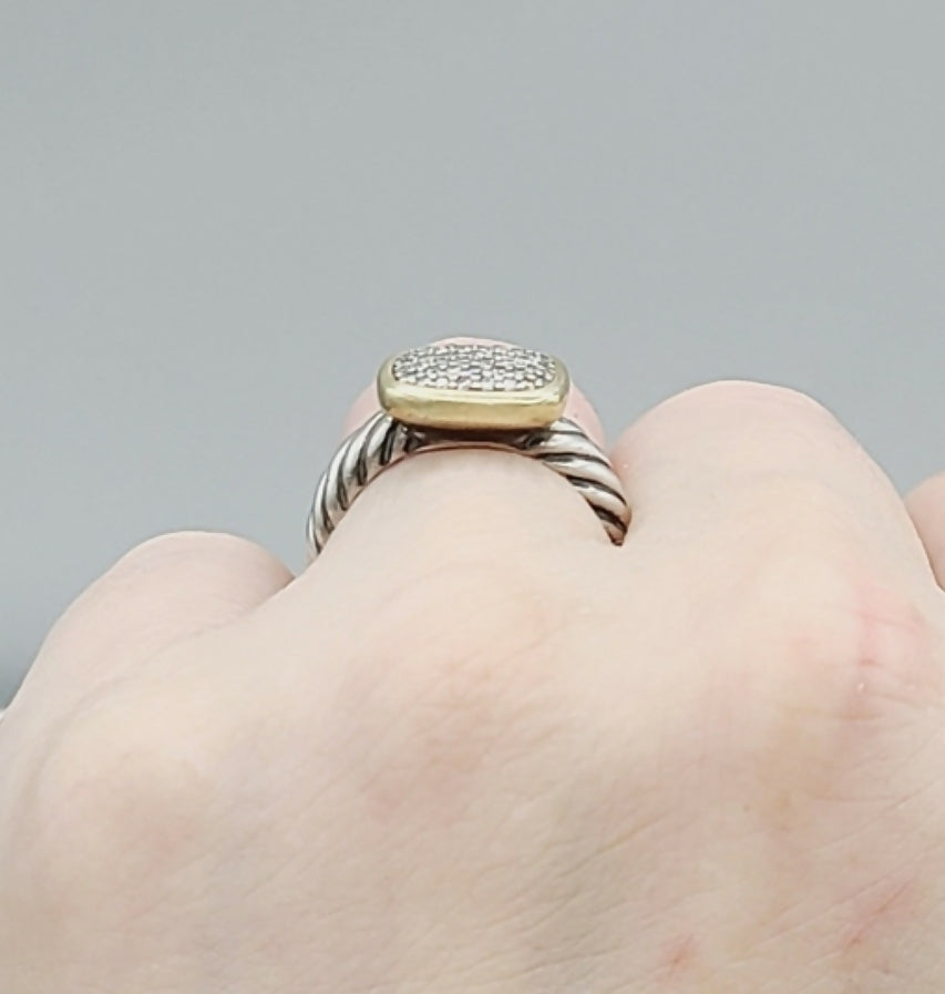 David Yurman Noblesse Ring with Diamonds and Gold