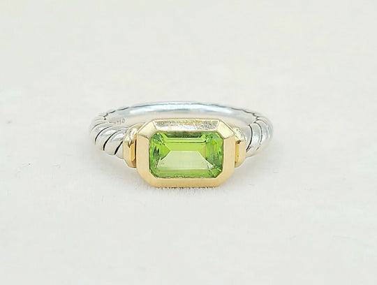 David Yurman Novella Peridot Gold Ring