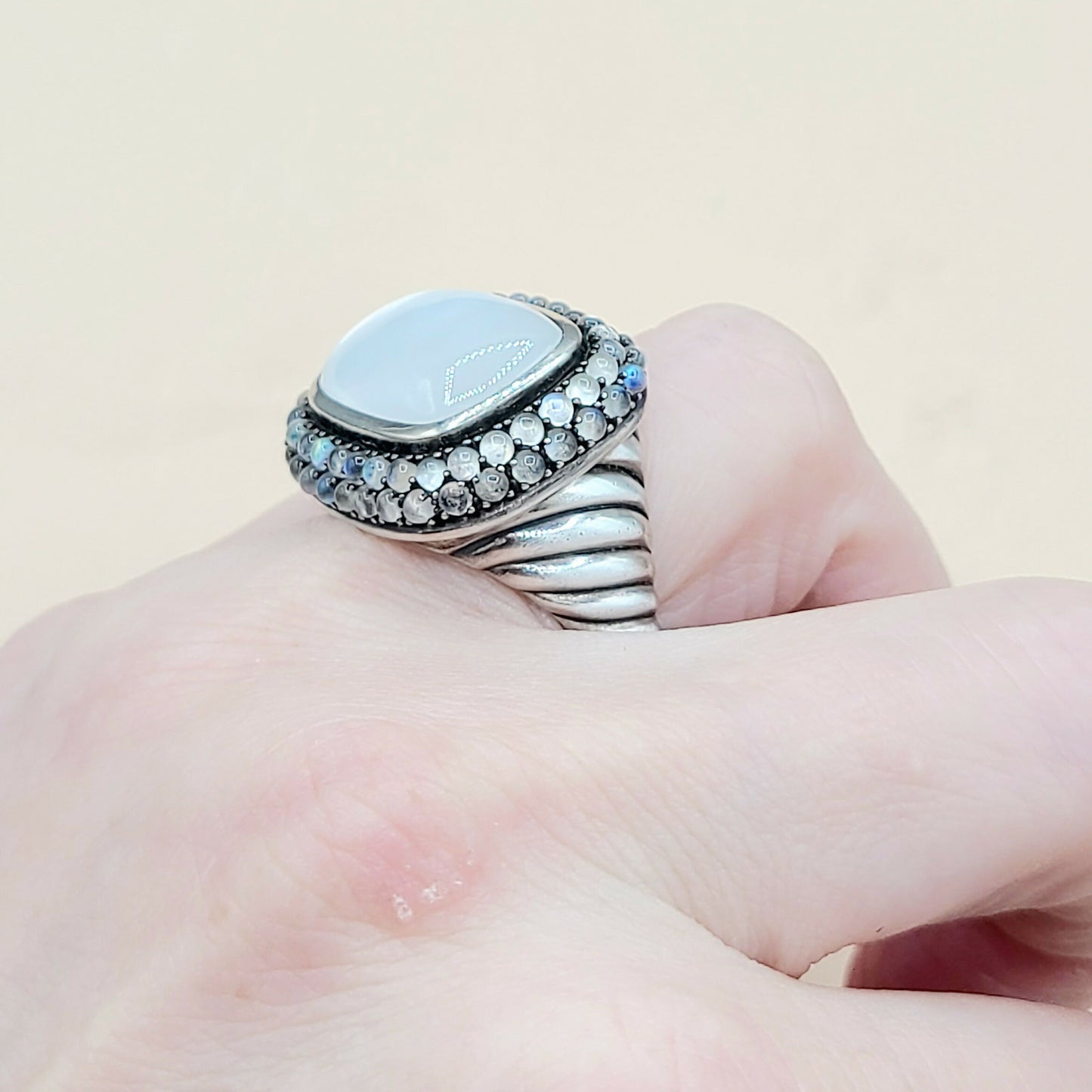 David Yurman Osetra Berries Moonstone Moon Quartz Ring | Certified Pre-Owned AYW Luxury #