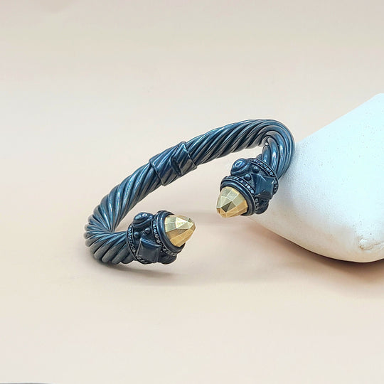 David Yurman Renaissance Black Gold Black Diamond Bracelet, 10mm