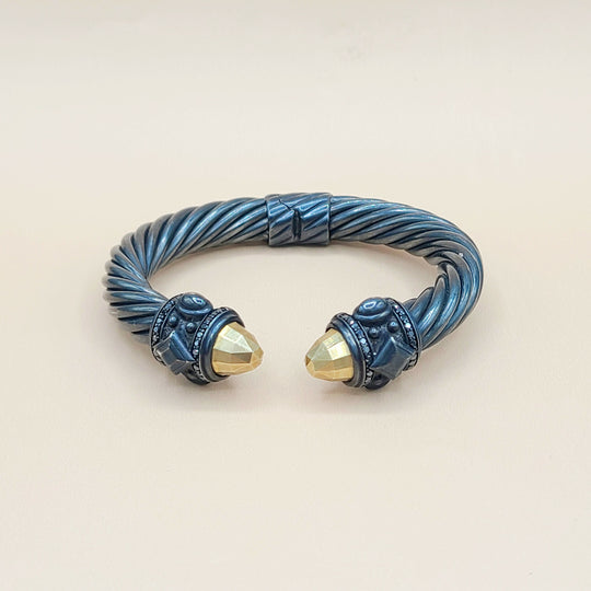 David Yurman Renaissance Black Gold Black Diamond Bracelet, 10mm