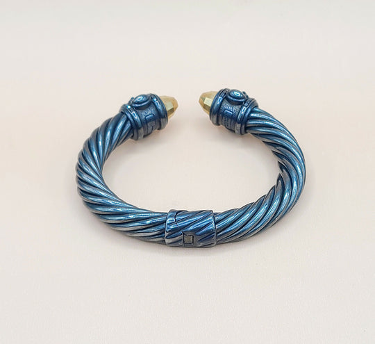 David Yurman Renaissance Black Gold Black Diamond Bracelet, 10mm