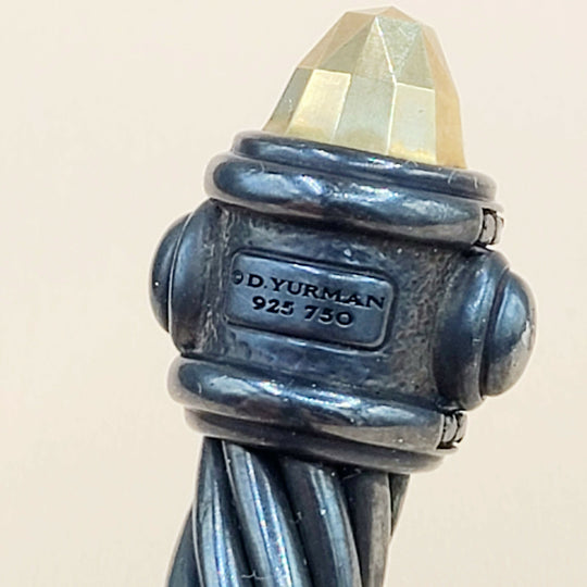 David Yurman Renaissance Black Gold Black Diamond Bracelet, 10mm