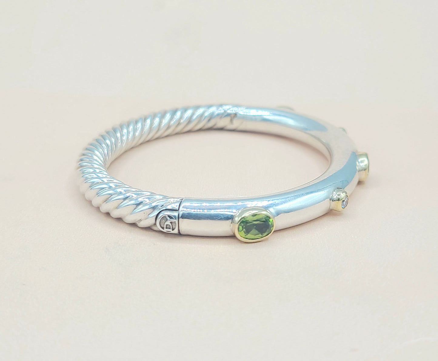 David Yurman Renaissance Peridot Diamond Bangle | Certified Pre-Owned AYW Luxury #