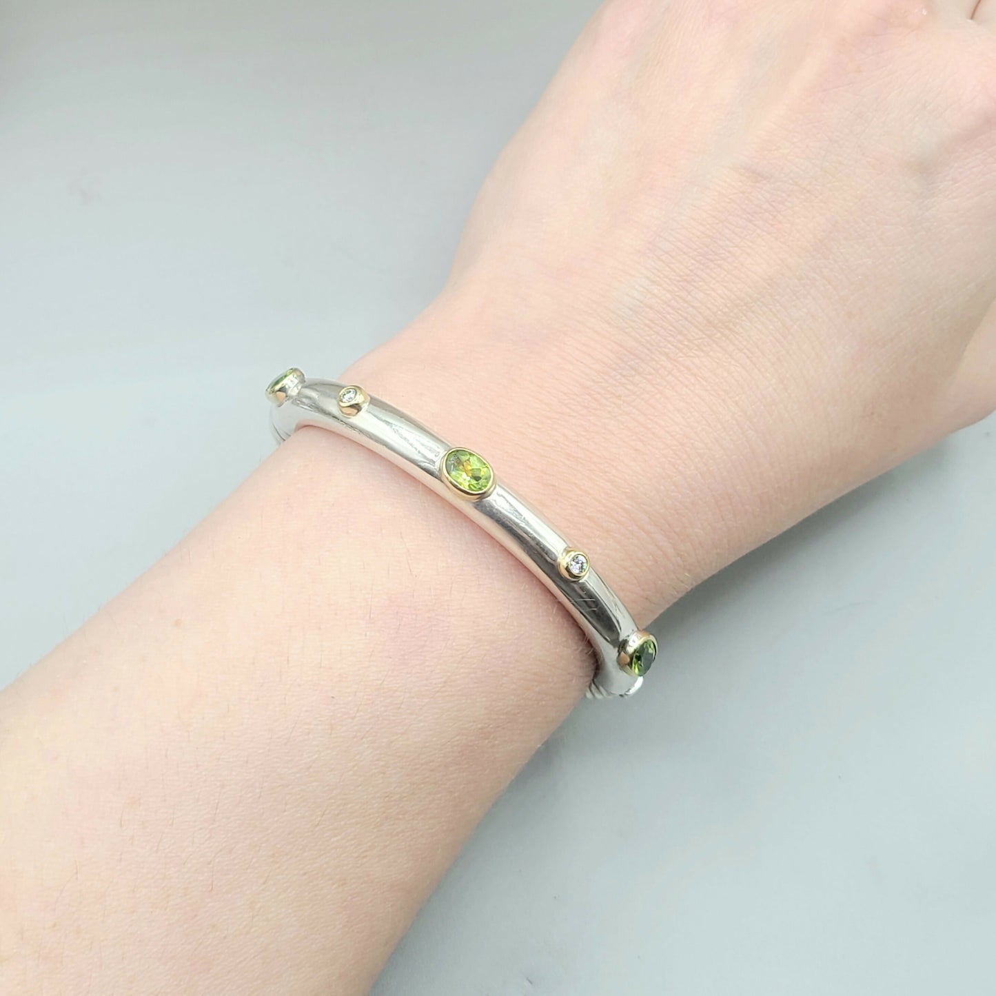 David Yurman Renaissance Peridot Diamond Bangle | Certified Pre-Owned AYW Luxury #