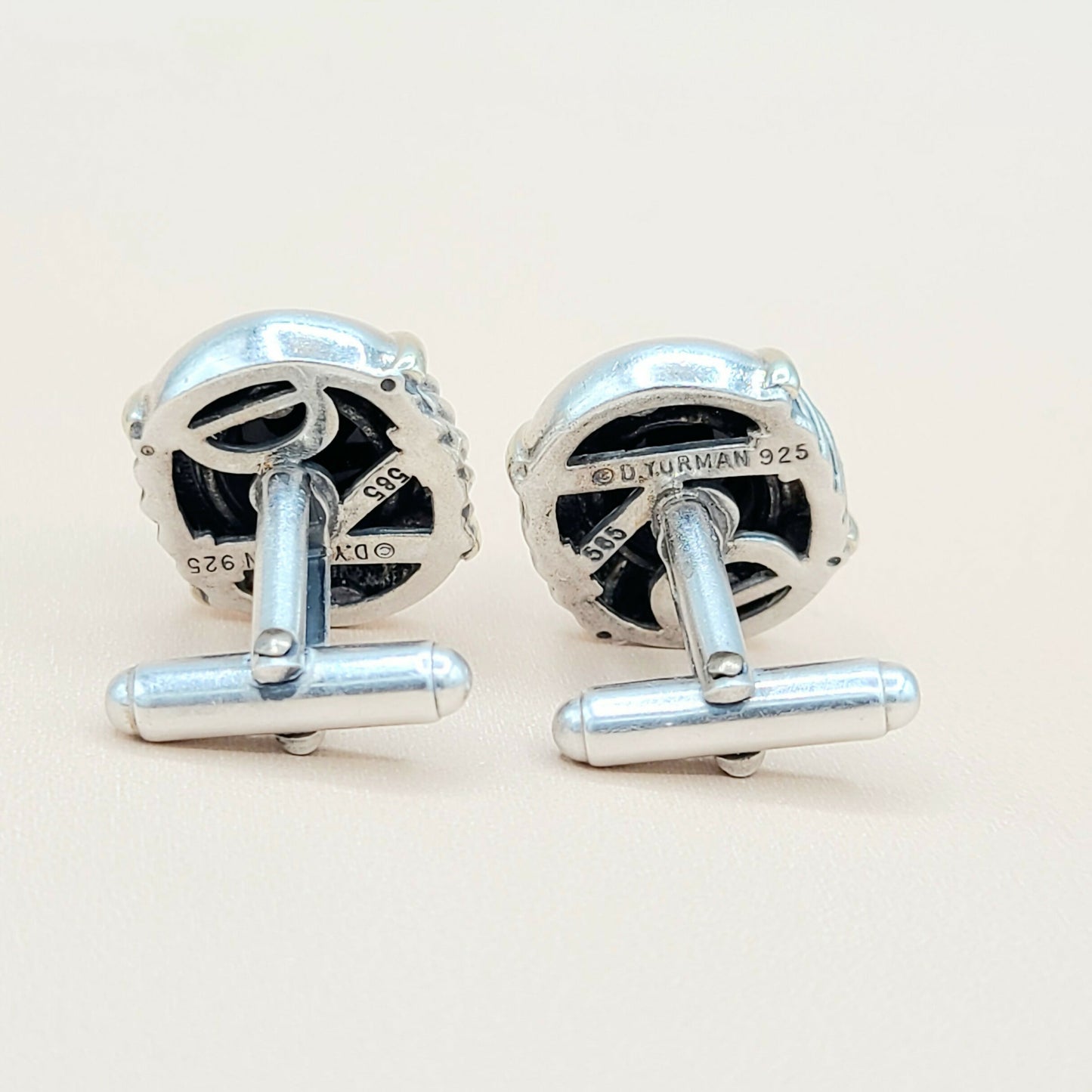 David Yurman Renaissance Black Onyx Gold Cufflinks Certified Pre-Owned AYW Luxury #