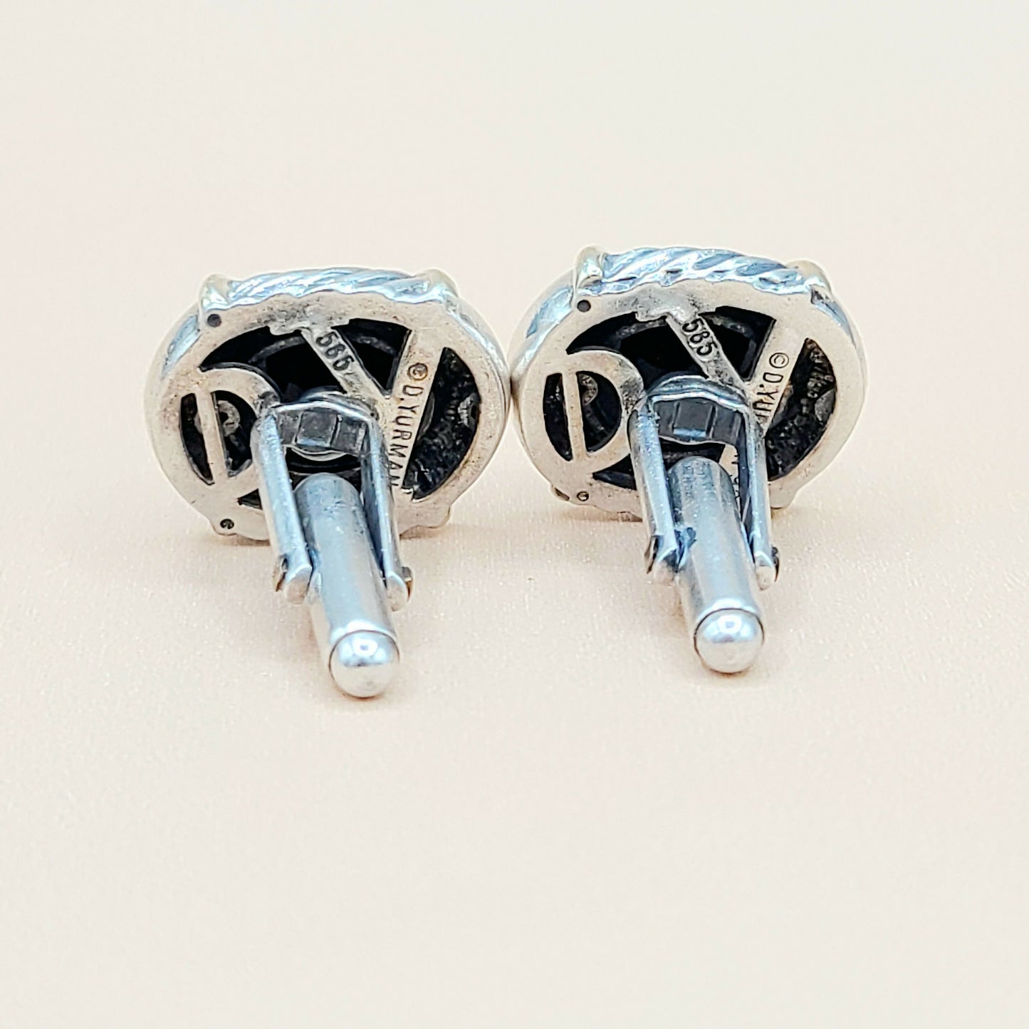 David Yurman Renaissance Black Onyx Gold Cufflinks Certified Pre-Owned AYW Luxury #