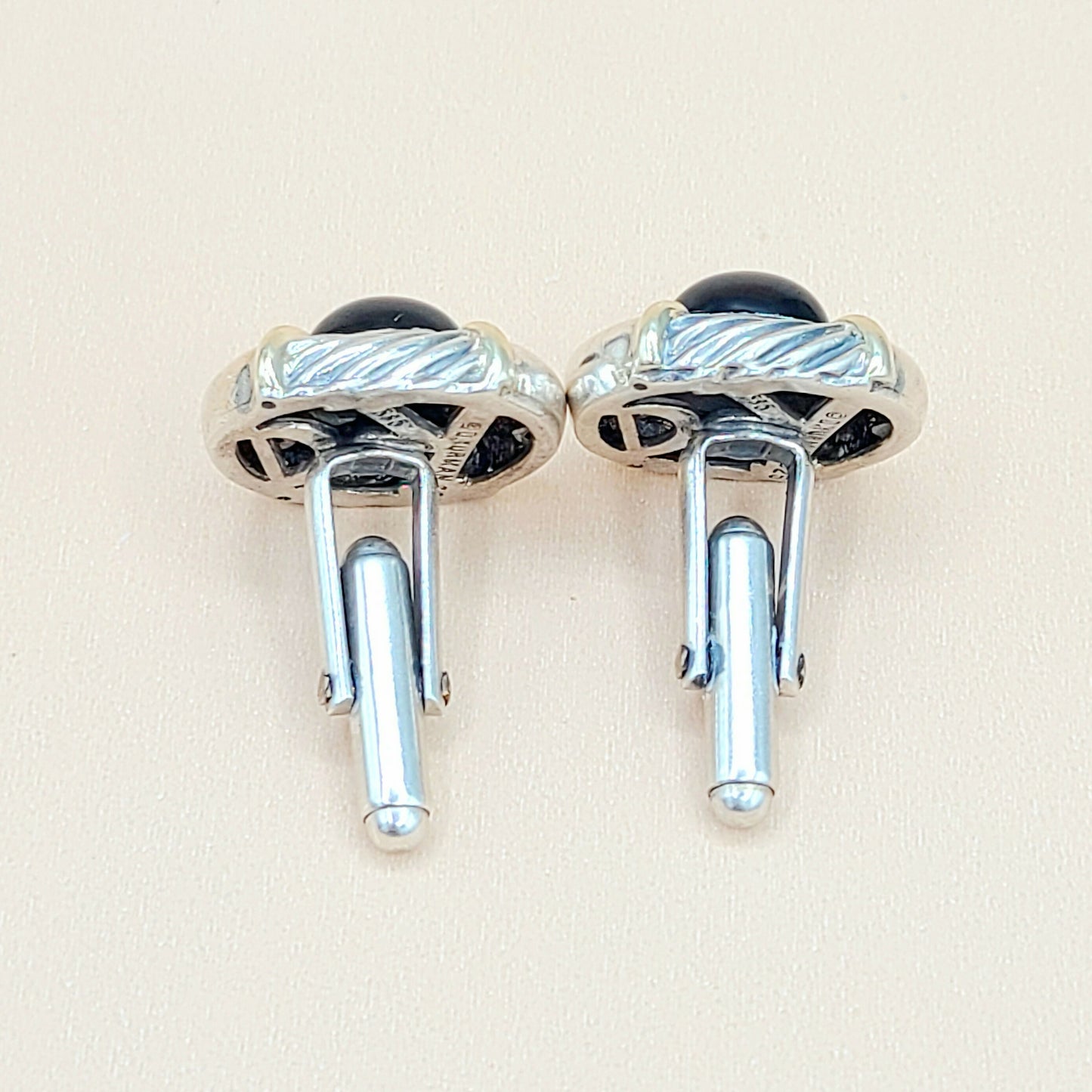 David Yurman Renaissance Black Onyx Gold Cufflinks Certified Pre-Owned AYW Luxury #