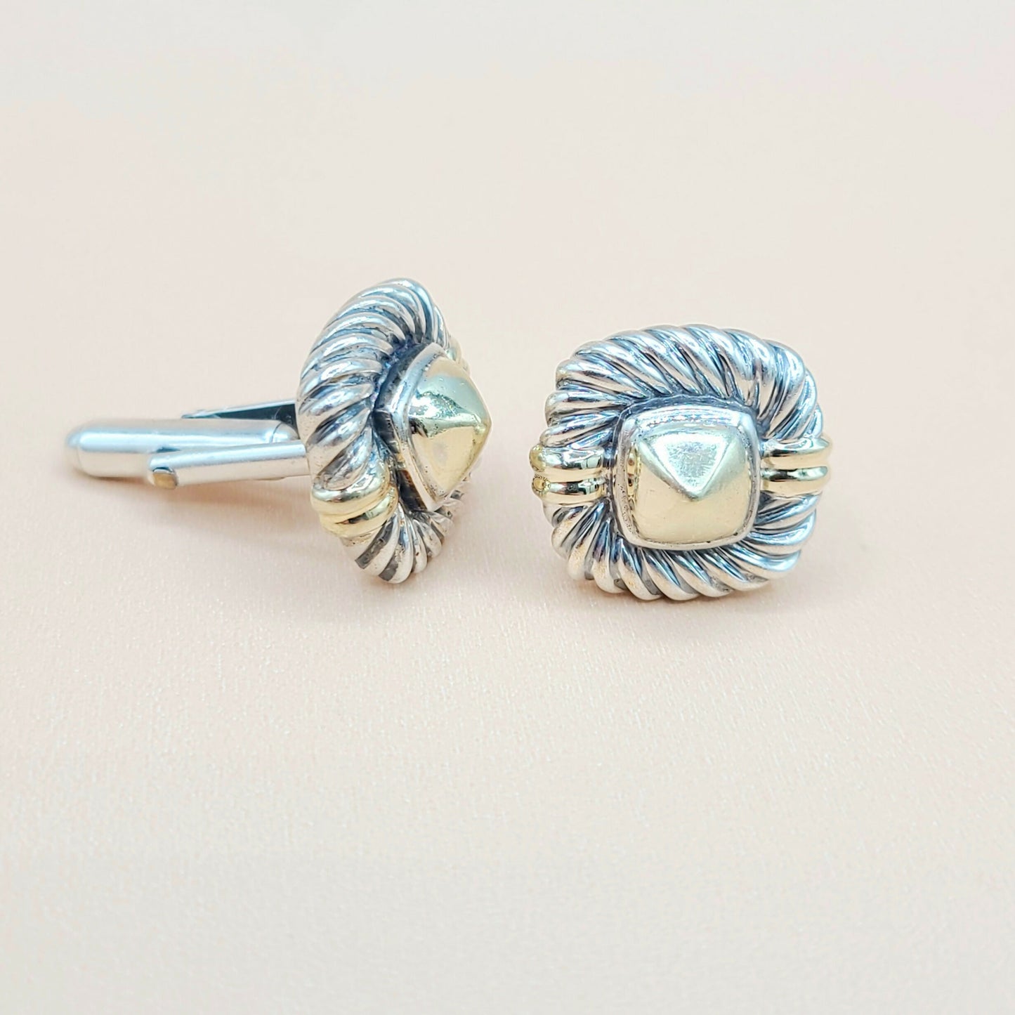 David Yurman Renaissance Silver Gold Cufflinks | Certified Pre-Owned AYW Luxury #