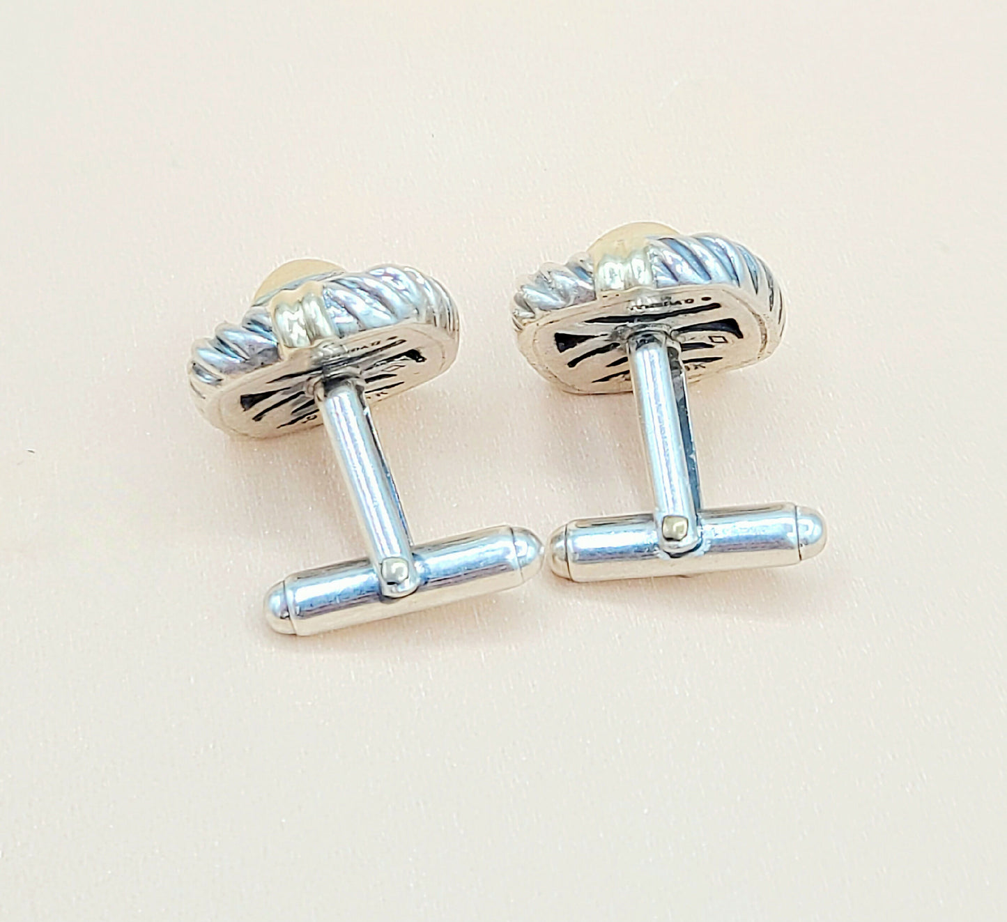 David Yurman Renaissance Silver Gold Cufflinks | Certified Pre-Owned AYW Luxury #