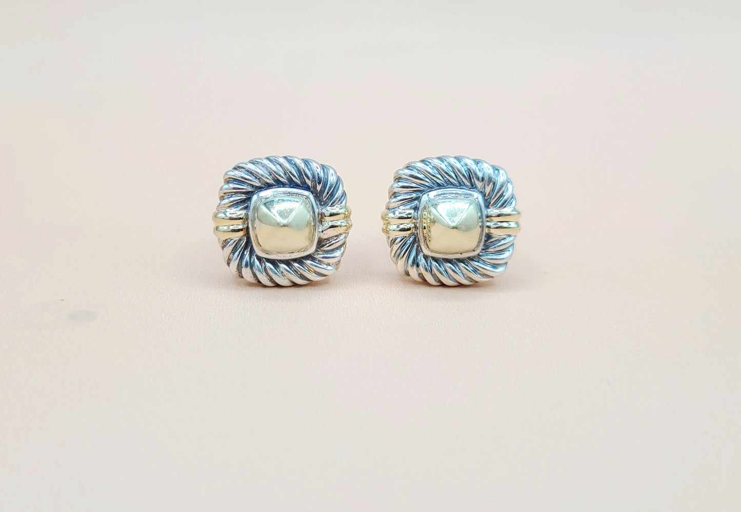 David Yurman Renaissance Silver Gold Cufflinks | Certified Pre-Owned AYW Luxury #
