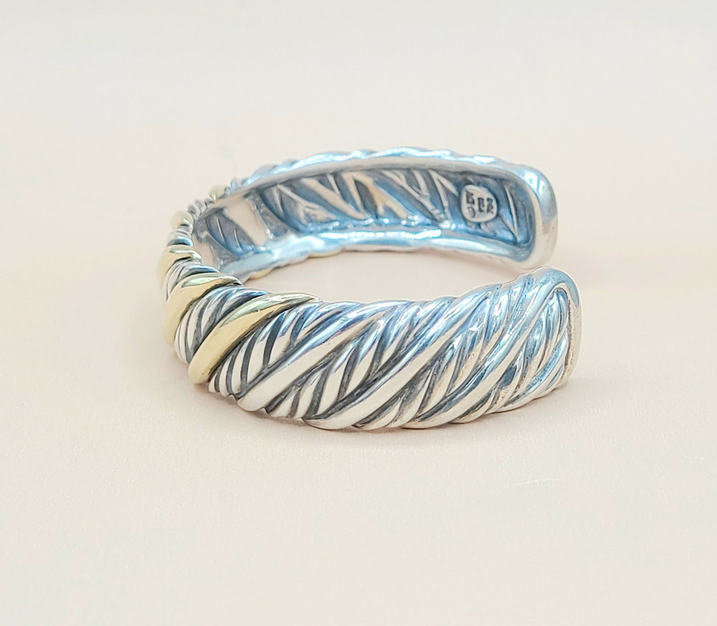 David Yurman Sculpted Cable Bracelet Silver & Gold | Certified AYW Luxury #