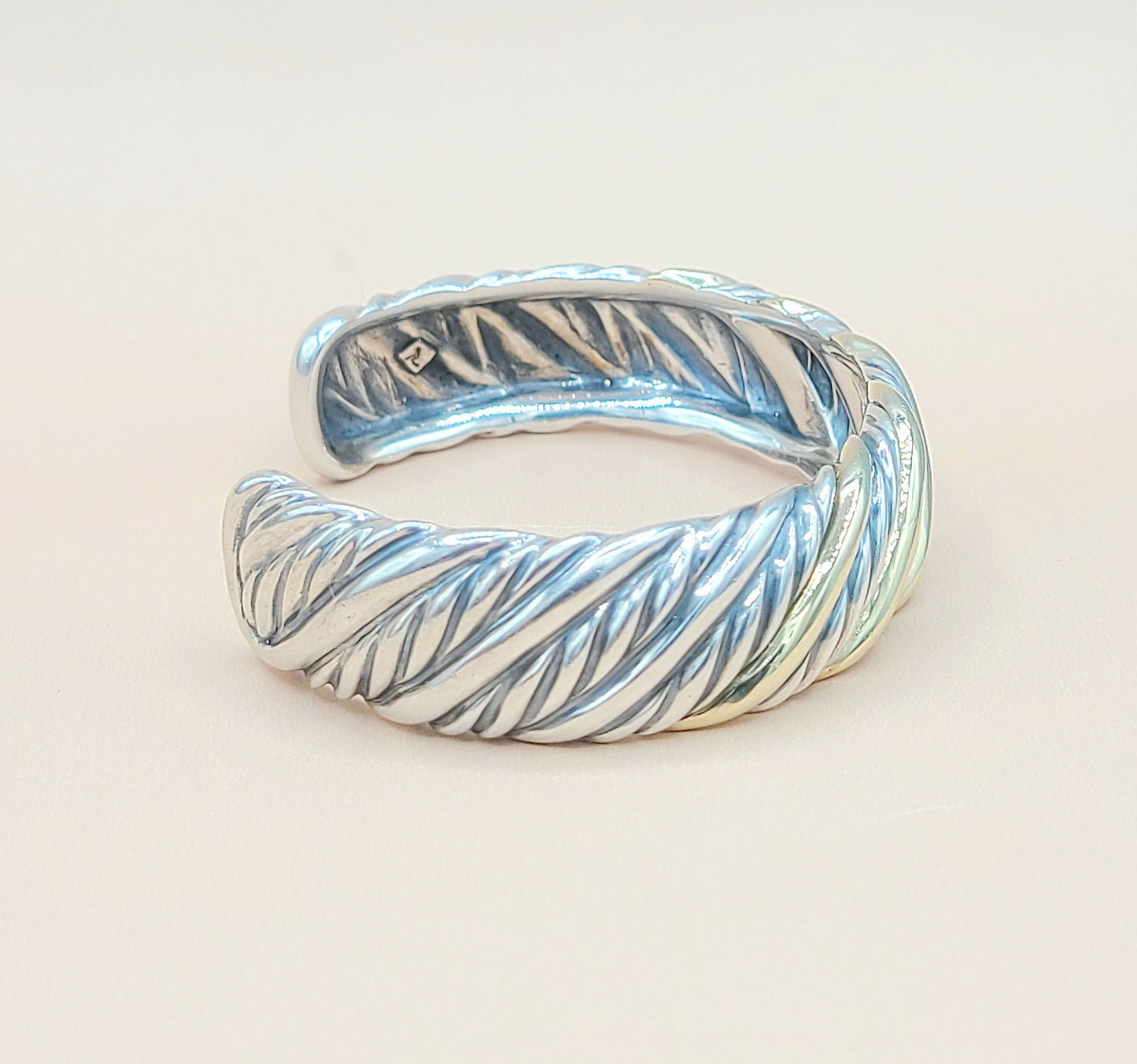 David Yurman Sculpted Cable Bracelet Silver & Gold | Certified AYW Luxury #