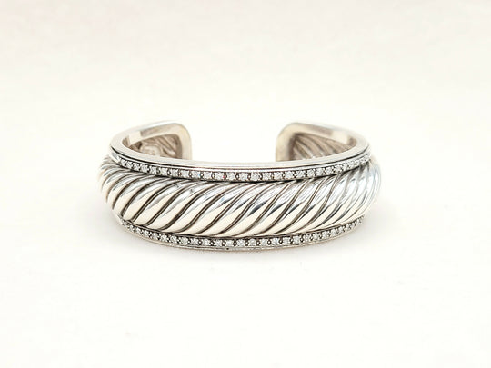 David Yurman Sculpted Thoroughbred Cable Diamond Bracelet