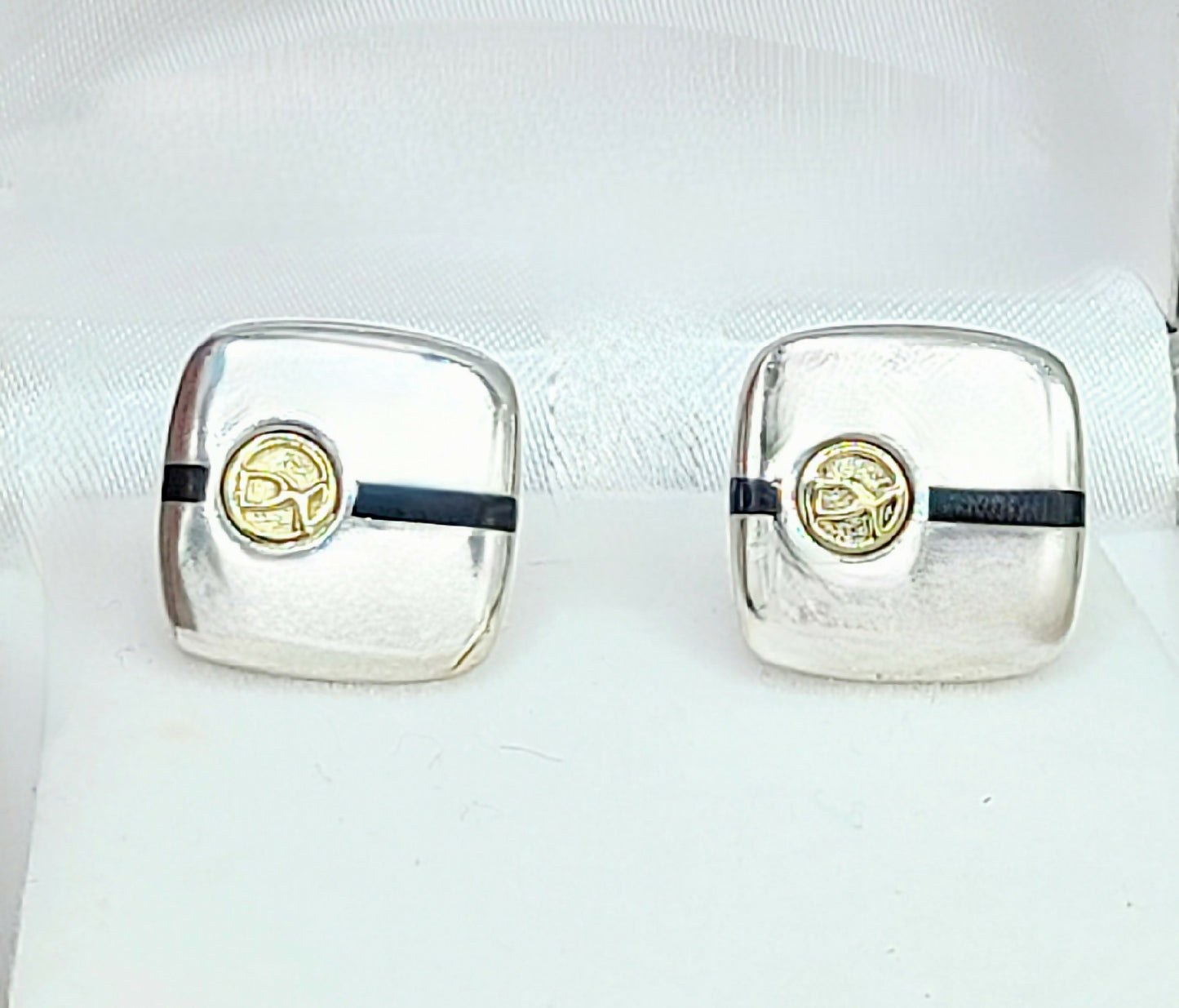David Yurman Signature Enamel Logo Cufflinks #