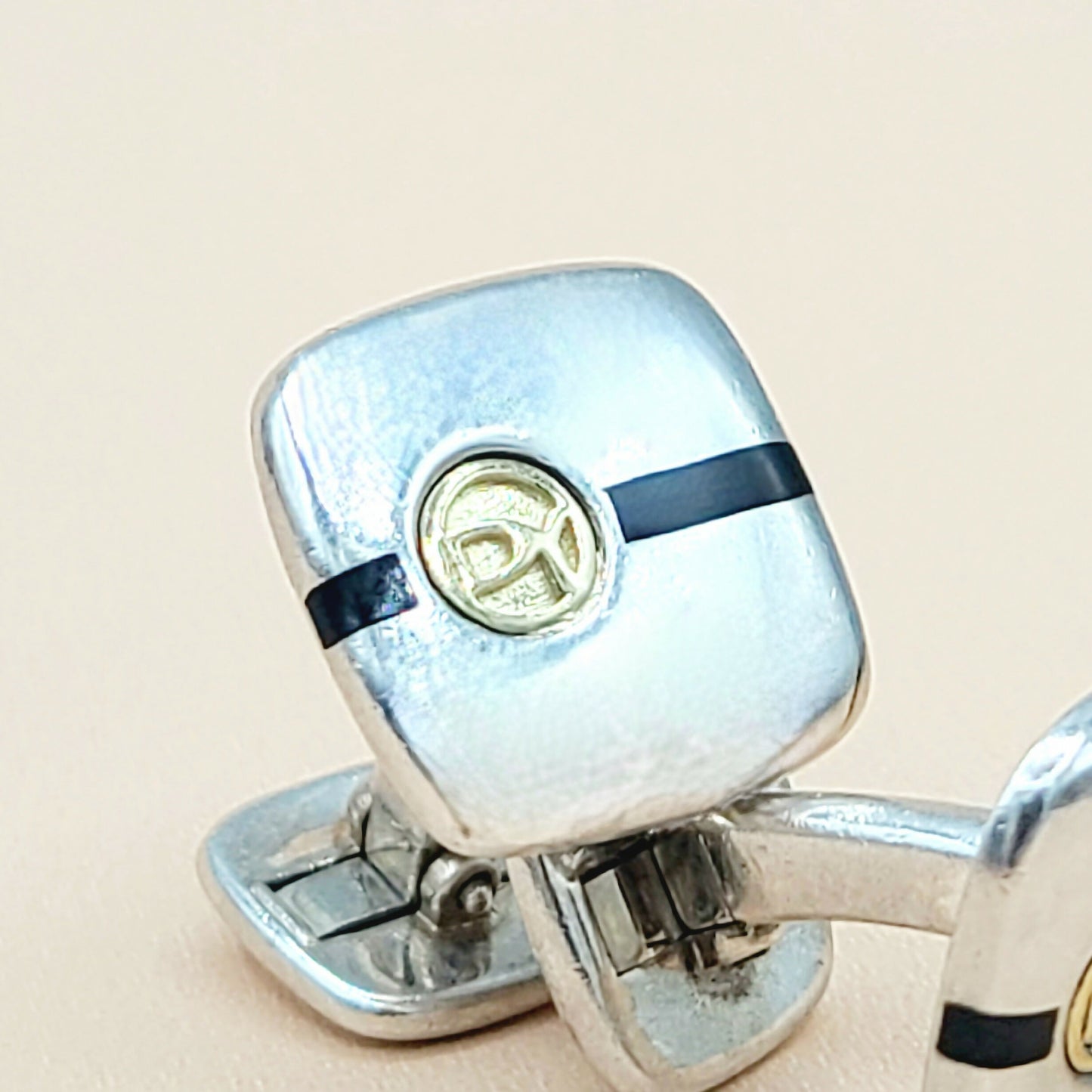 David Yurman Signature Enamel Logo Cufflinks #