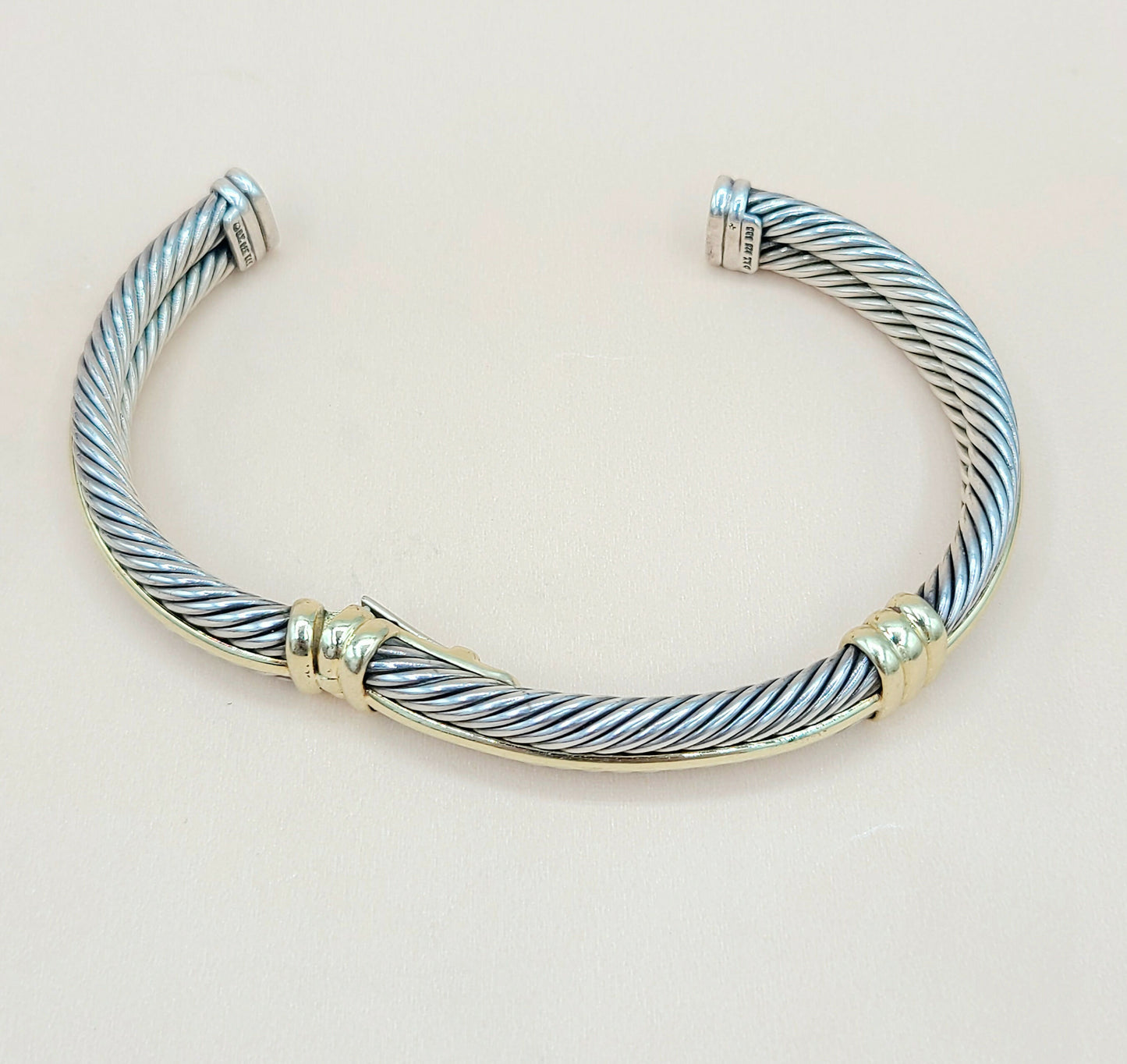 David Yurman Silver & Gold Double Cable Bracelet | Certified Pre-Owned AYW Luxury #