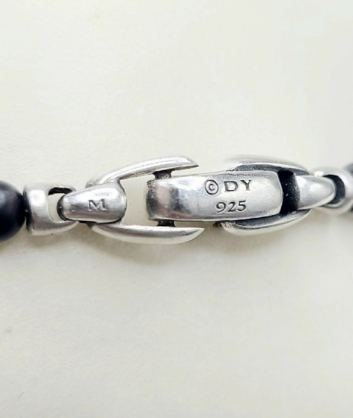 hallmark of David Yurman Spiritual Beads Black Onyx Necklace Sterling Silver 4mm 26"