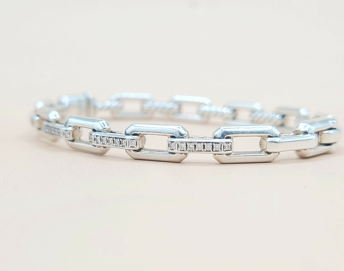 David Yurman Stax Link Diamond Bracelet | Certified Pre-Owned AYW Luxury #