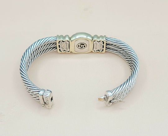 David Yurman Triple Cable Renaissance Citrine Gold Bracelet