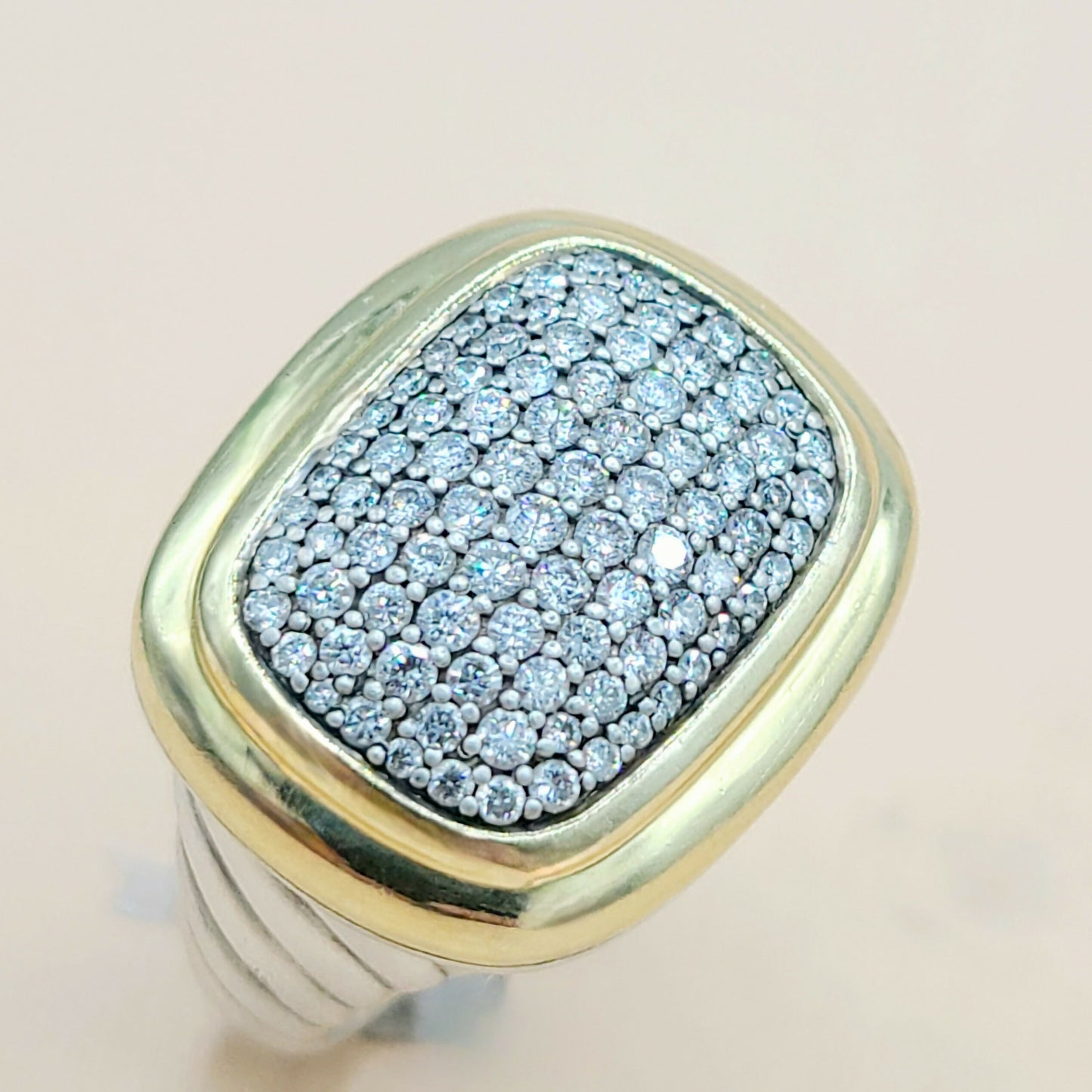 David Yurman Waverly Diamond Ring Silver & Gold | Certified Pre-Owned AYW Luxury #