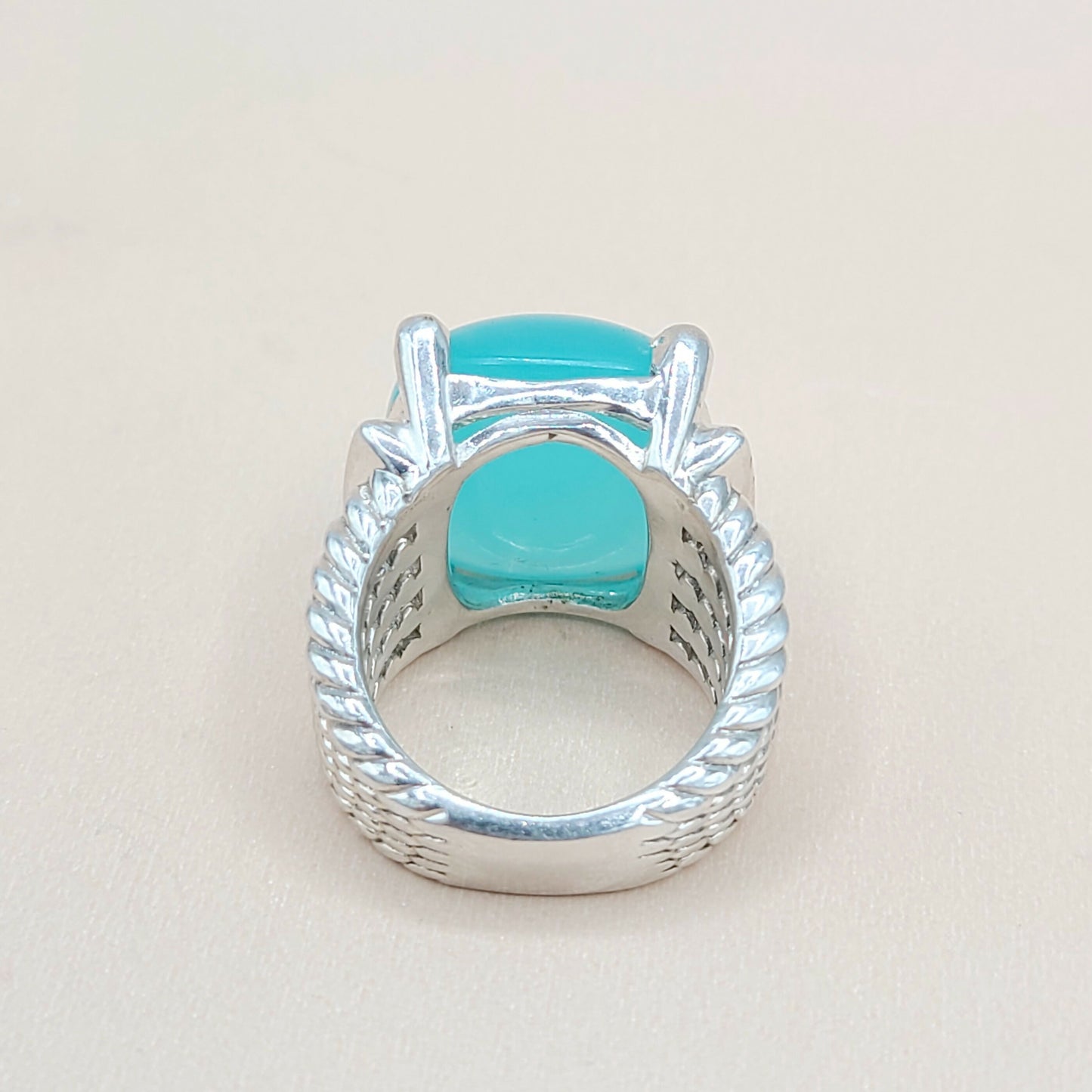 David Yurman Wheaton Aqua Chalcedony Diamond Ring | Certified Pre-Owned AYW Luxury #