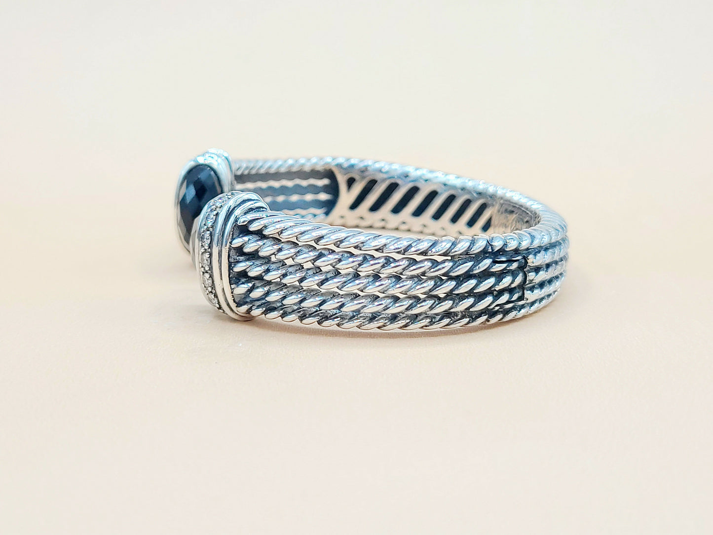 David Yurman Wheaton Cuff Black Onyx Diamond Bracelet | Certified AYW Luxury #