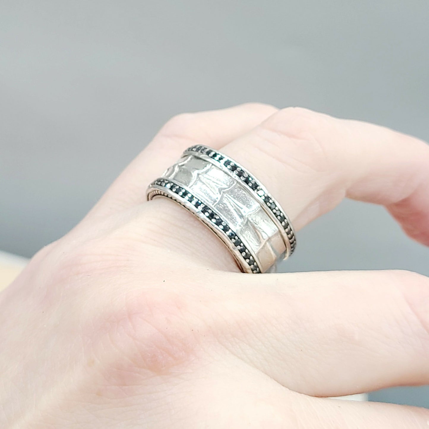 David Yurman Wide Armory Black Diamond Ring | Certified Pre-Owned AYW Luxury #