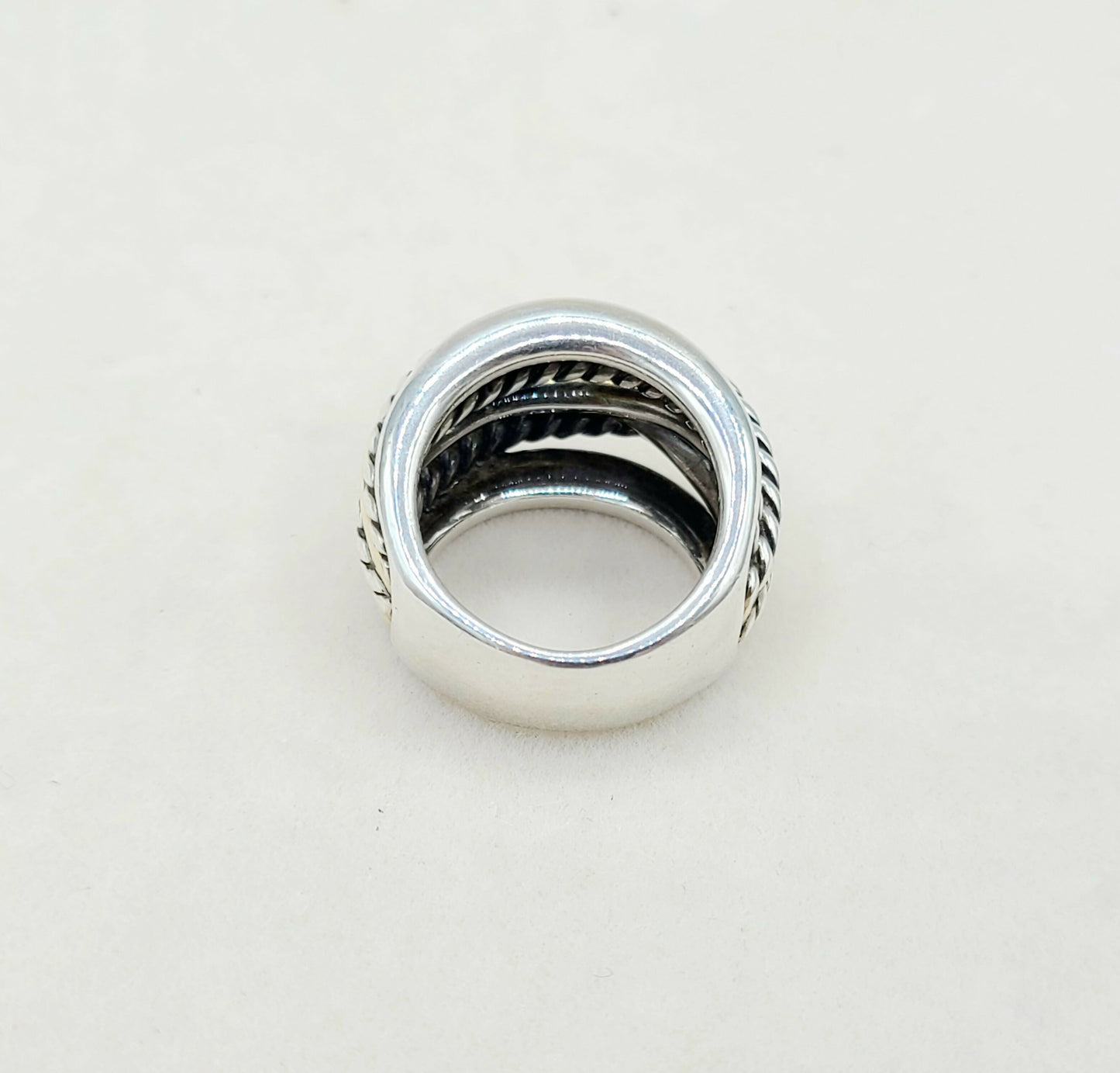 David Yurman Wide Crossover Ring With Gold