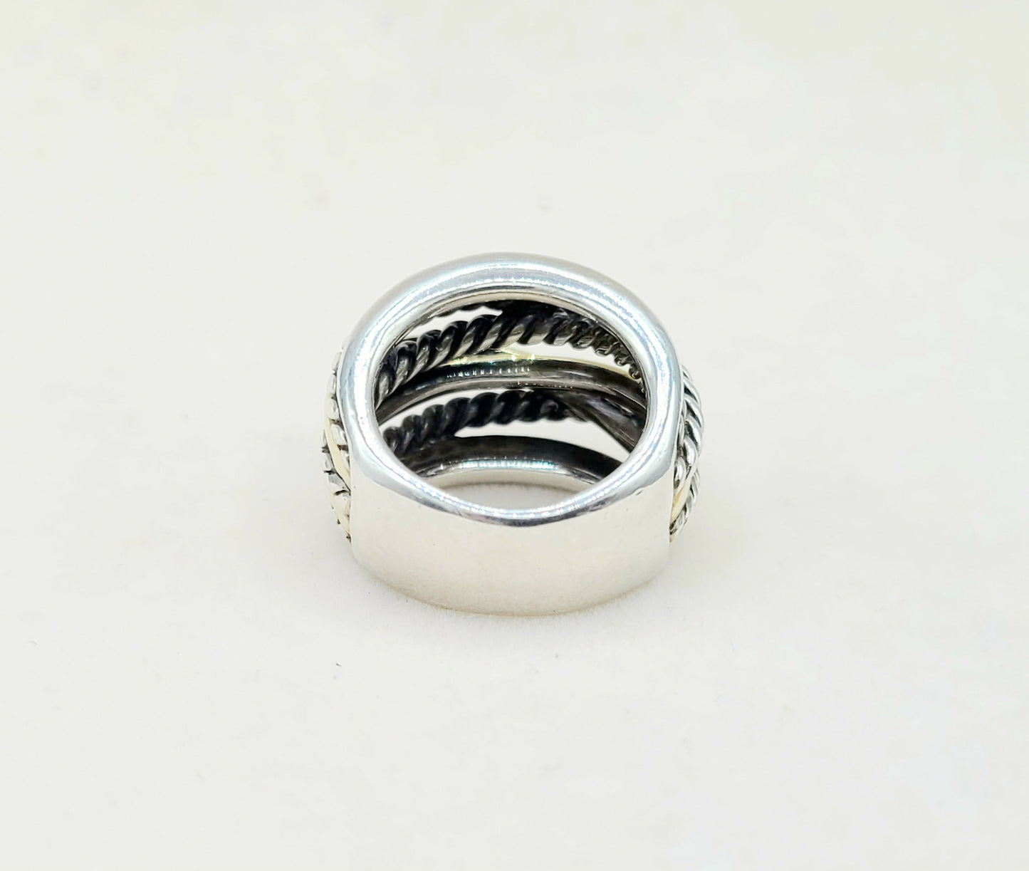 David Yurman Wide Crossover Ring With Gold