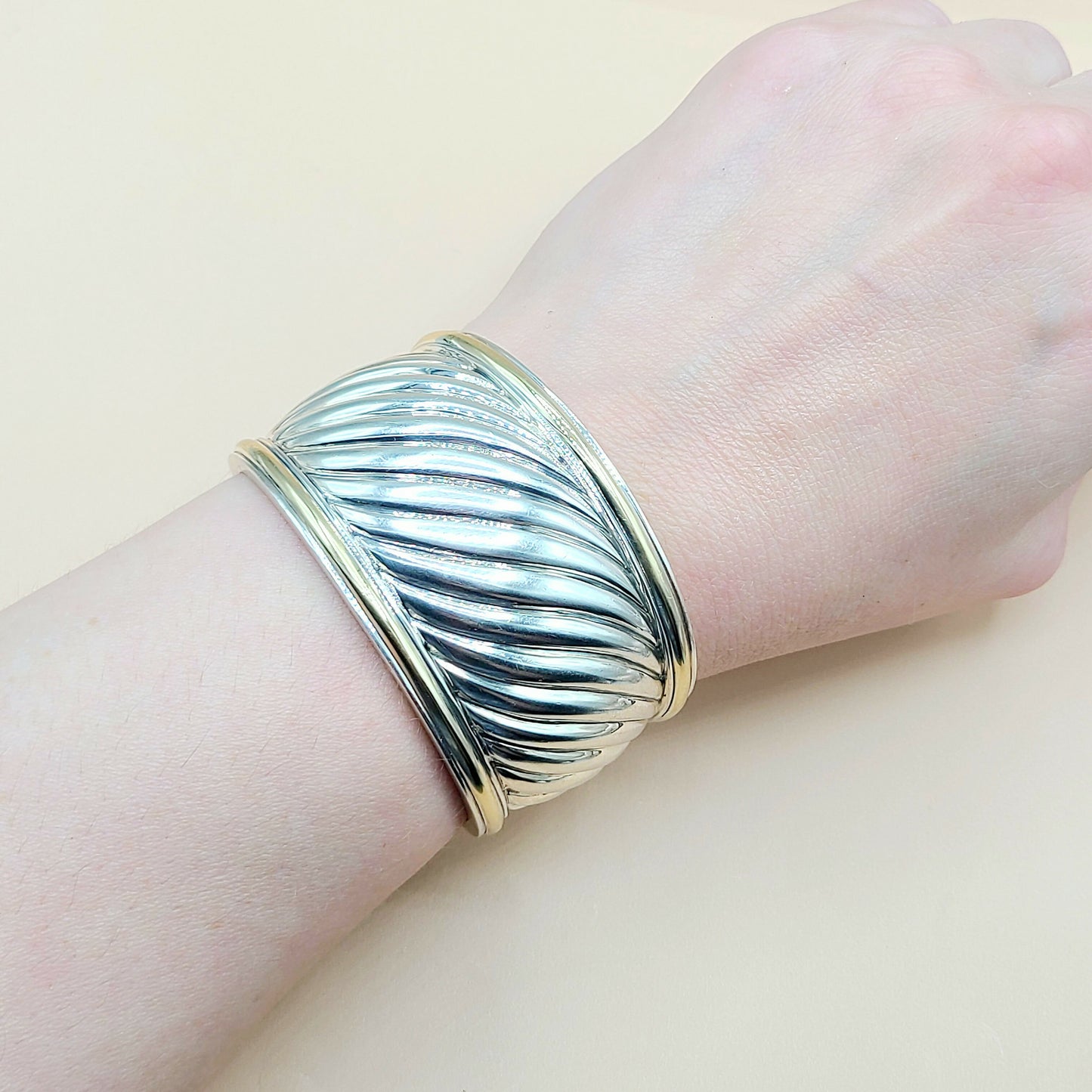David Yurman Wide Sculpted Thoroughbred Cuff Bracelet | Certified AYW Luxury #