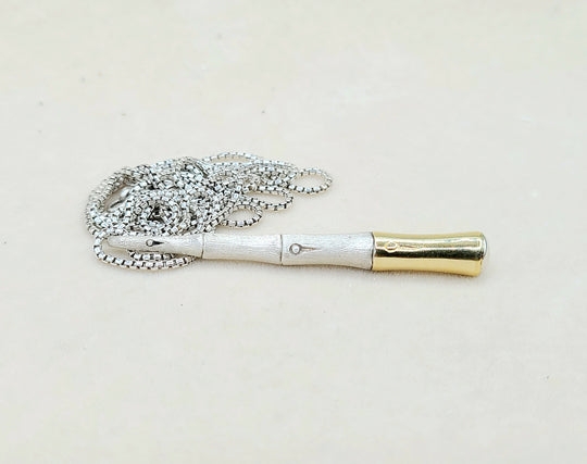 John Hardy Bamboo Pendant Necklace Gold & Silver