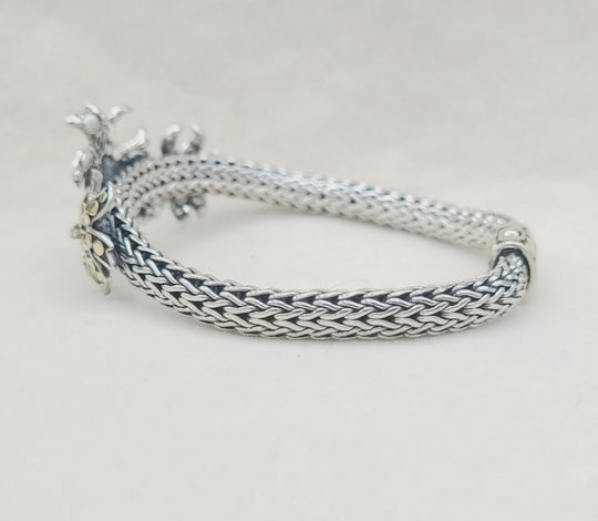 John Hardy Dot Ayu Frangipani Flower Bracelet With Gold