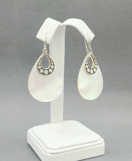John Hardy Dot Drop Mother Of Pearl Earrings