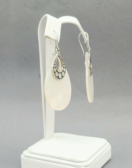 John Hardy Dot Drop Mother Of Pearl Earrings