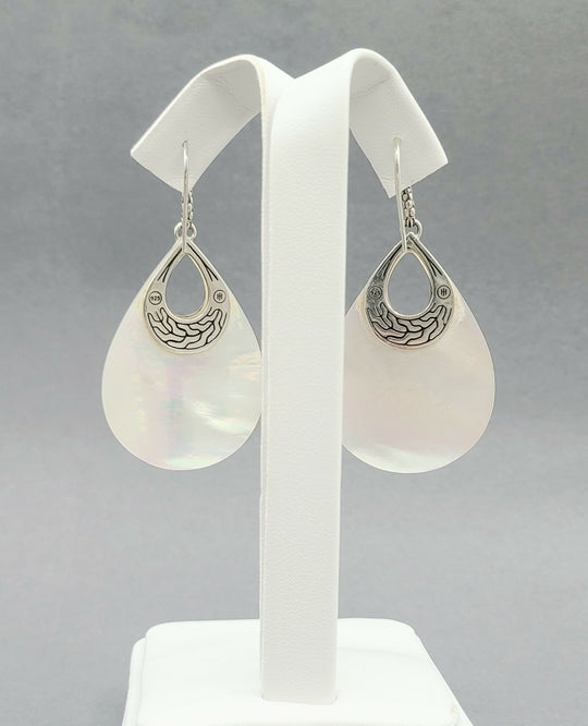 John Hardy Dot Drop Mother Of Pearl Earrings
