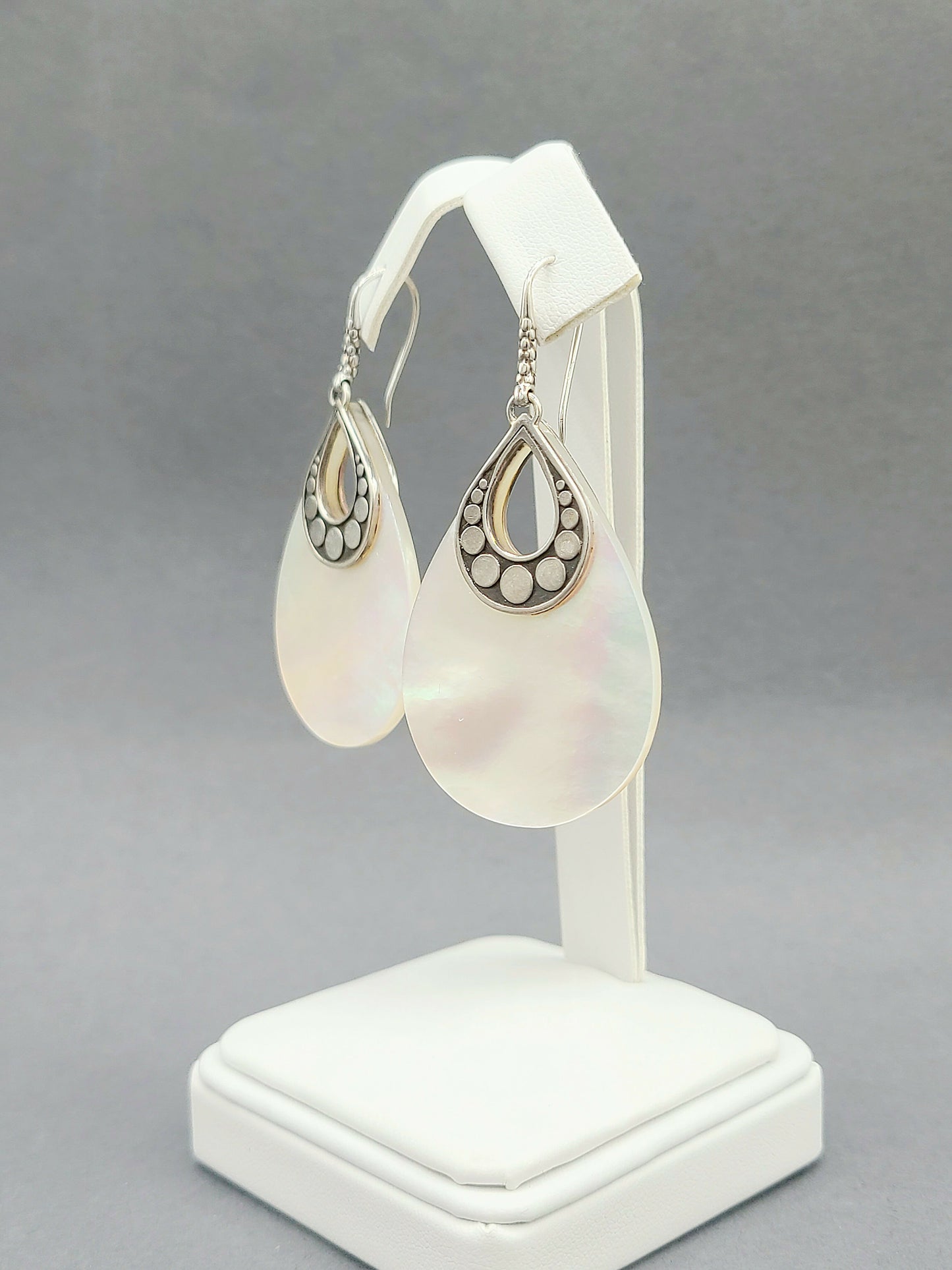 John Hardy Dot Drop Mother Of Pearl Earrings