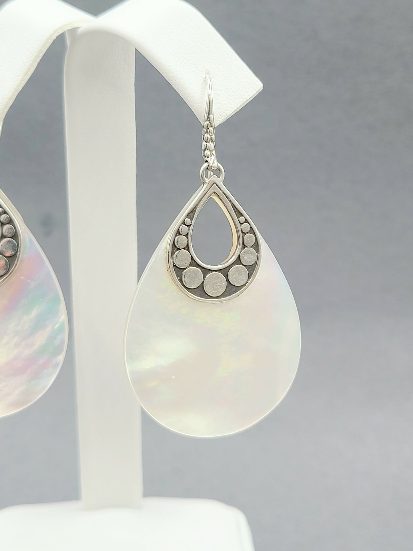 John Hardy Dot Drop Mother Of Pearl Earrings