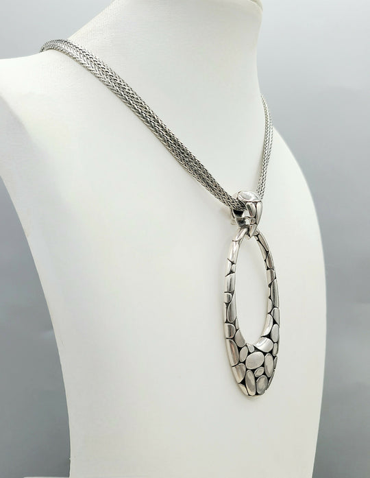 John Hardy Large Pebble Kali Double Chain Pendant Necklace