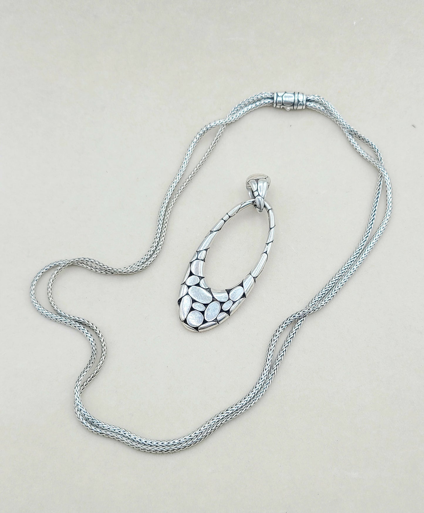 John Hardy Kali Double Chain Pebble Pendant Necklace | Certified AYW Luxury #