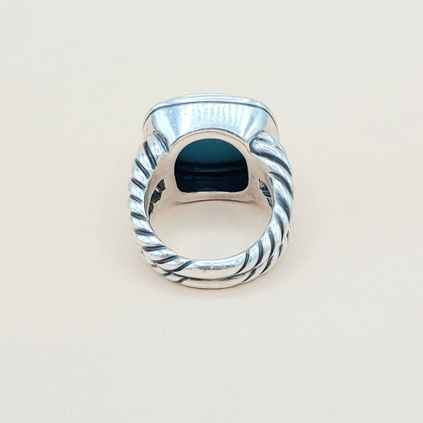 David Yurman Albion 14mm Turquoise Ring Silver | Certified Pre-Owned AYW Luxury #
