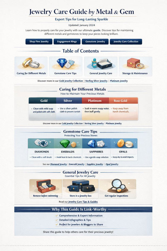 Jewelry Care Guide by Metal & Gem | How to Clean, Store & Protect