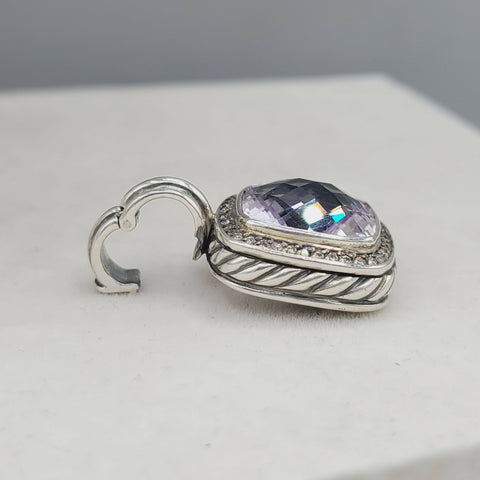  David Yurman Albion-14mm Lavender Amethyst & Diamond Pendant Enhancer