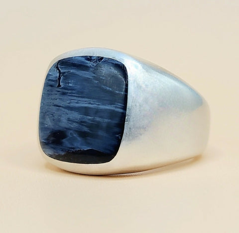 David Yurman Exotic Stone Ring in Sterling Silver With Pietersite
